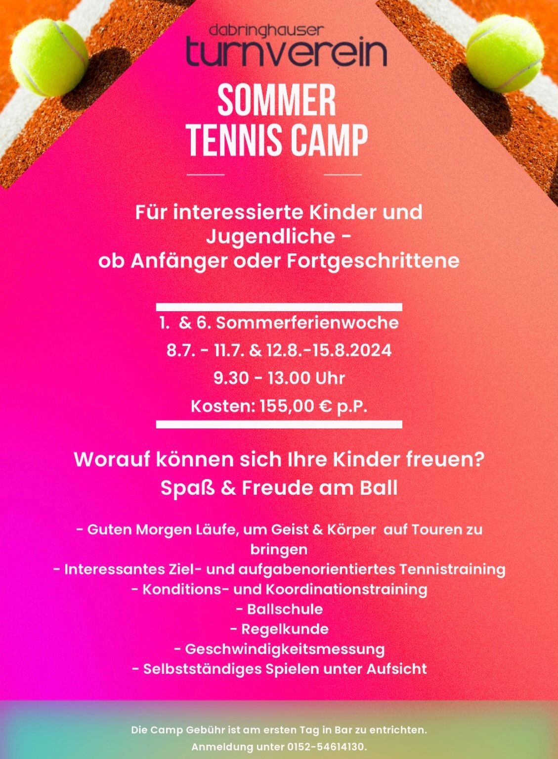 Sommer Camp Tennis 2024